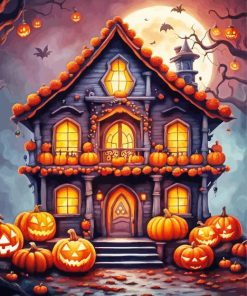 Spooky Haunted House Paint by Number