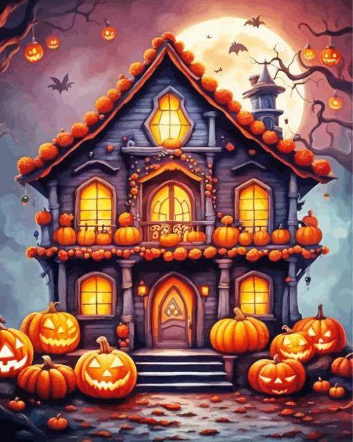 Spooky Haunted House Paint by Number