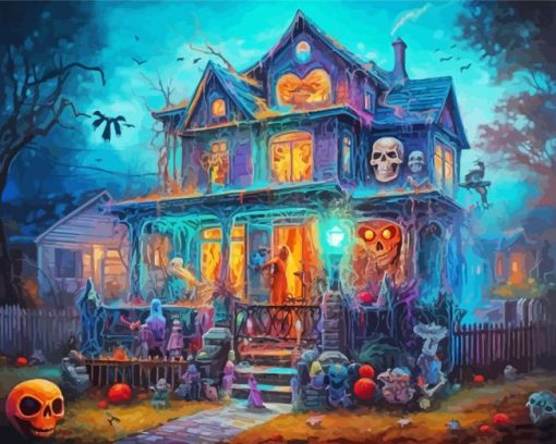 Spooky House Paint By Number