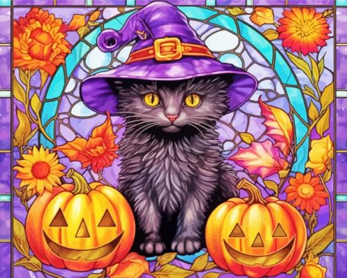 Halloween Cat Paint By Number