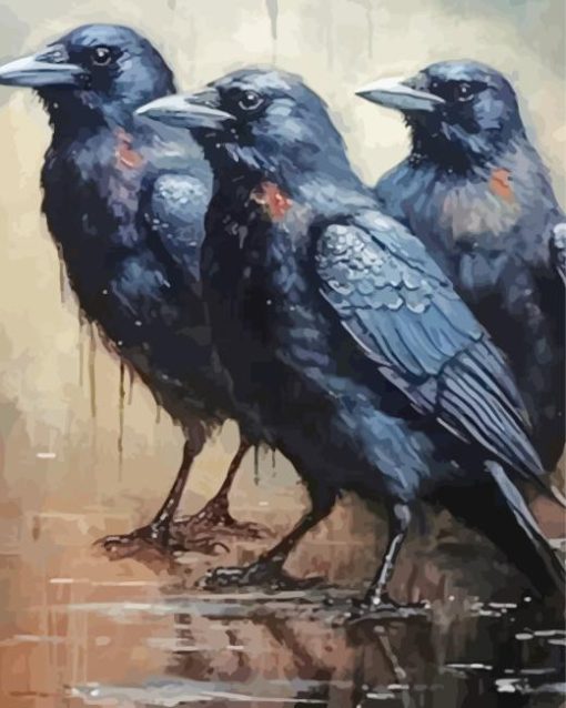 Three Crows Paint By Number