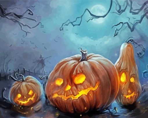 Three Wise Pumpkins Paint By Number