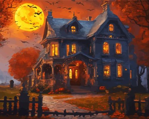 Haunted House Art Paint By Number