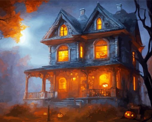 Aesthetic Haunted House Paint By Number