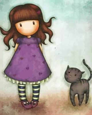 Gorjuss Doll And Cat Paint By Number