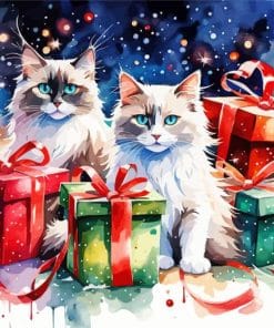 Christmas Cats Paint By Number