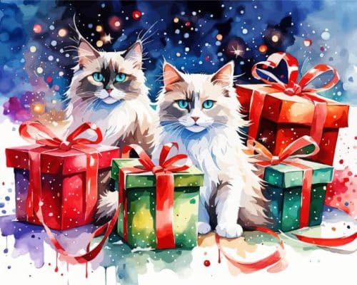 Christmas Cats Paint By Number