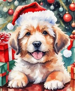 Christmas Dog Art Paint By Number