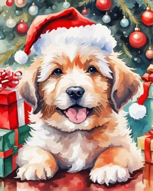 Christmas Dog Art Paint By Number