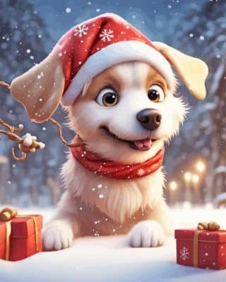 Christmas Dog Paint By Number