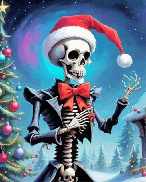 Christmas Skeleton Paint By Number