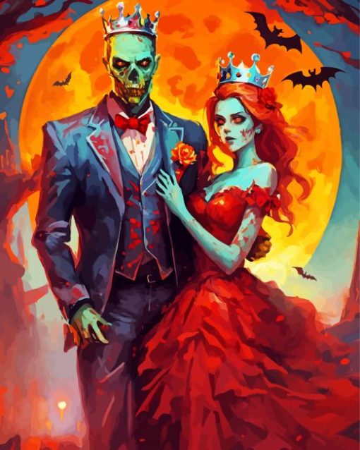 Halloween Ghouls Couple Paint By Number