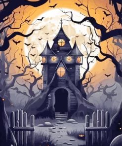 Haunted Forest House Paint By Number