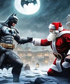 Santa And Batman Paint By Number