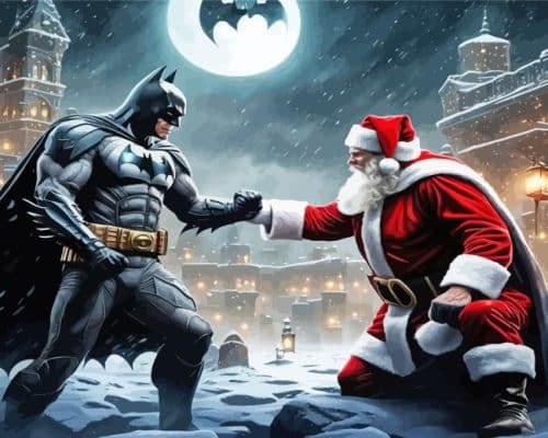 Santa And Batman Paint By Number