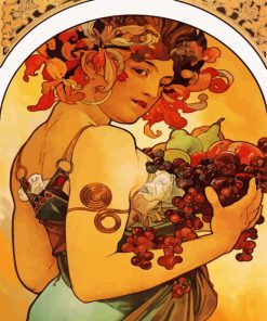 Alphonse Mucha Fruit Paint by Number