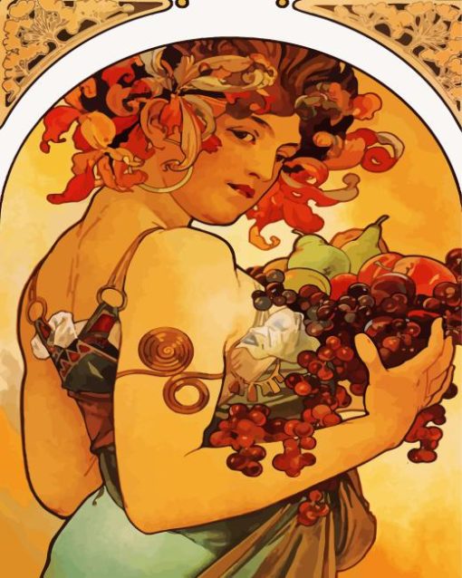 Alphonse Mucha Fruit Paint by Number