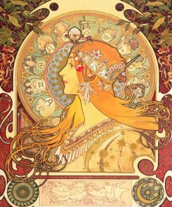 Alphonse Mucha Zodiac Paint by Number