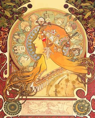 Alphonse Mucha Zodiac Paint by Number