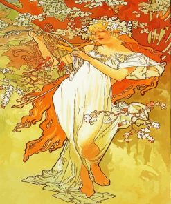 Alphonse Mucha Spring Paint by Number