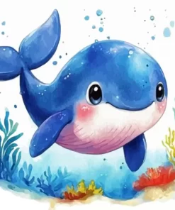 Baby whale paint by number