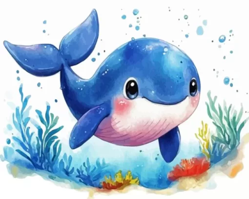 Baby whale paint by number