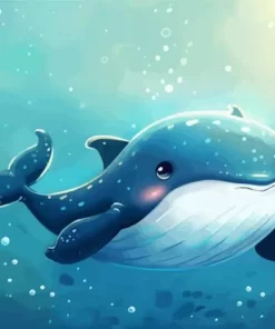 Baby whale underwater paint by number