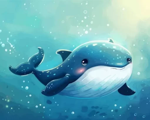 Baby whale underwater paint by number