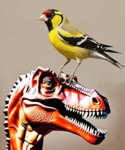 Bird On Dinosaur Head paint by numbers