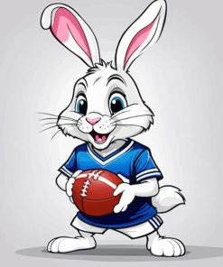 Bunny Football Player Paint by Number