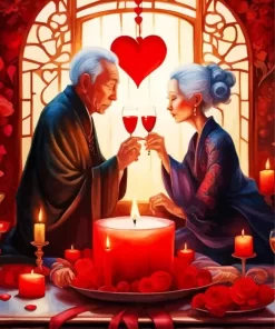 Chinese Couple Valentines day paint by number