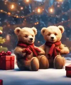 Christmas teddy bears paint by numbers