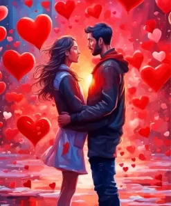 Couple in valentines day paint by number