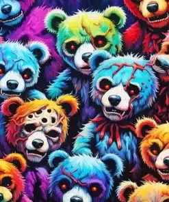 Creepy teddy bears paint by numbers