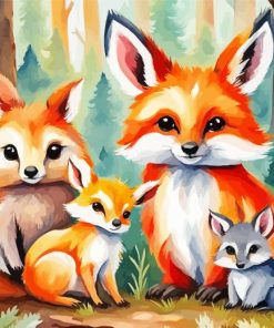 Cute Woodland Animals Paint by Number