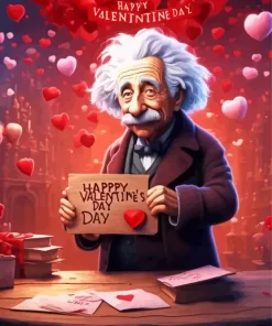 Einstein happy valentines day paint by numbers