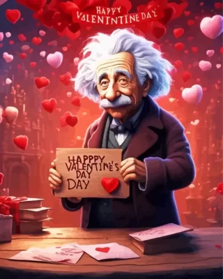 Einstein happy valentines day paint by numbers