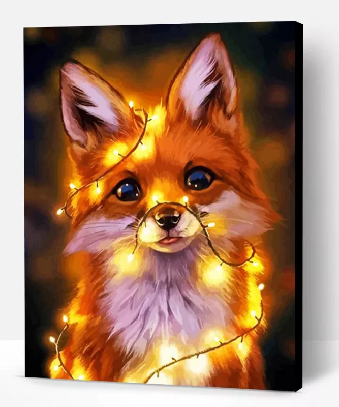 Fox with Lights Adult Paint by Numbers