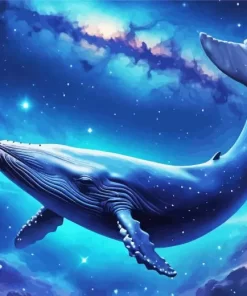 Galaxy blue whale paint by number