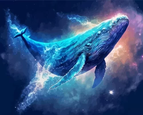 Galaxy whale paint by number