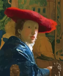 Girl with a Red Hat Paint by Number