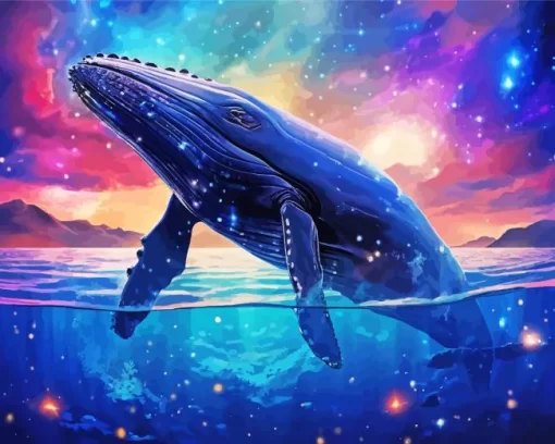 Magical Galaxy whale paint by number