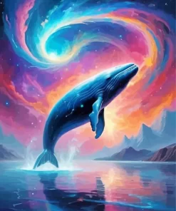 Magical whale paint by number