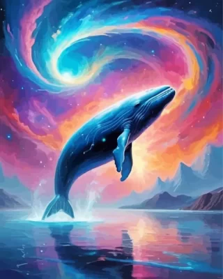 Magical whale paint by number