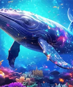 Magical whale paint by numbers