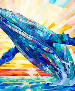 Mosaic whale paint by numbers