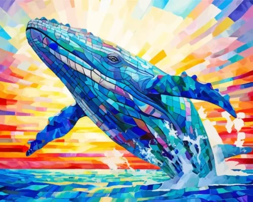 Mosaic whale paint by numbers