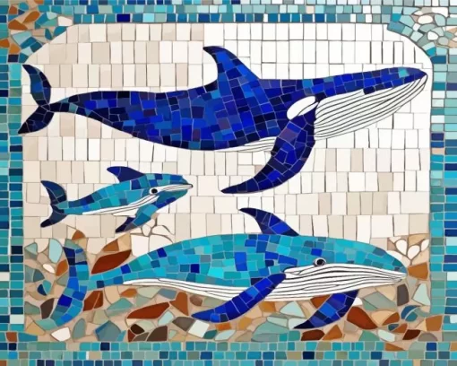 Mosaic whales paint by number