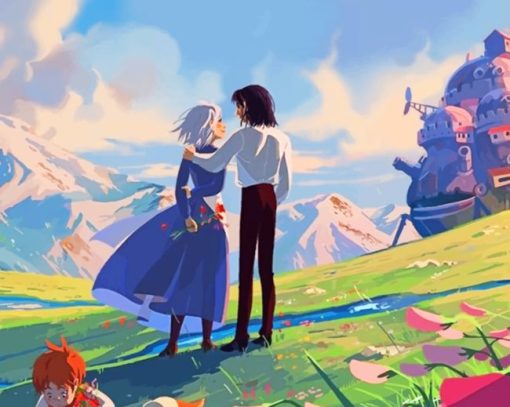 Howls Moving Castle Art Paint by Number