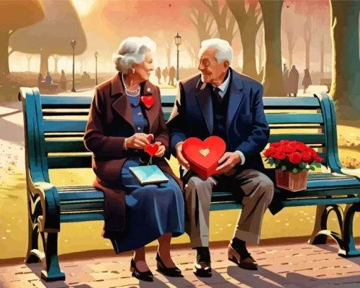 Old Couple In Valentine